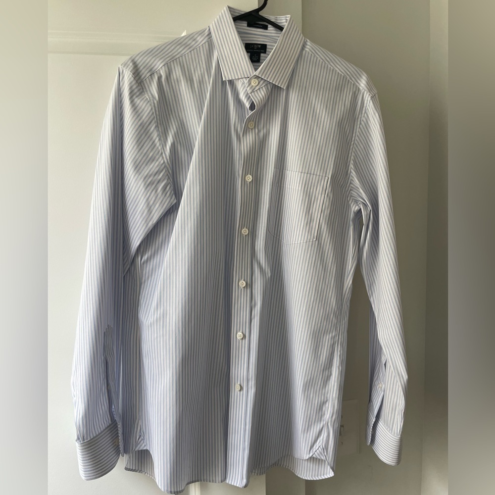 Mens J crew Thompson dress shirt size M 15-15.5 stretch wrinkle free